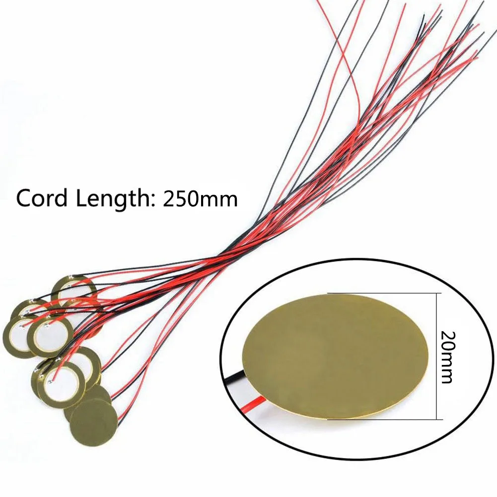 15 Count Piezo Discs Transducer with Remarkable Resonant Frequency for Mic Drum Guitar Trigger Acoustic Pickup