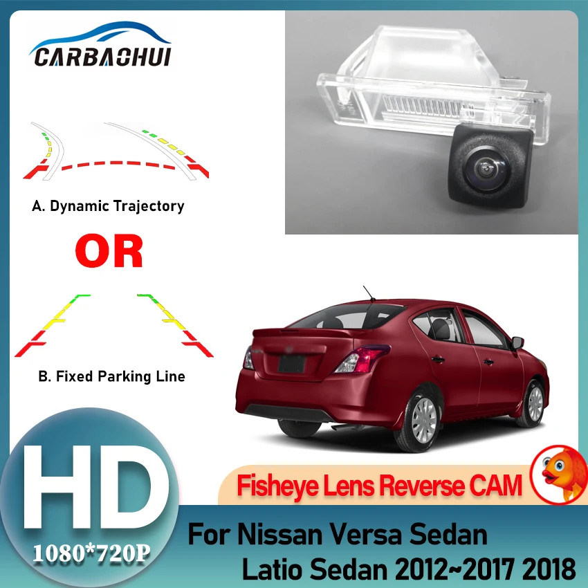 

Задняя камера HD для Nissan Versa Sedan Latio Sedan 2012 ~ 2018, водонепроницаемая парковочная камера заднего вида с объективом «рыбий глаз»