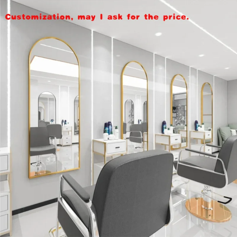 

custom.Custom Modern Luxury Beauty Salon Mirror Station Led Light Anti Fog Hair Salon Barber Shop Hairdresser Mirror f