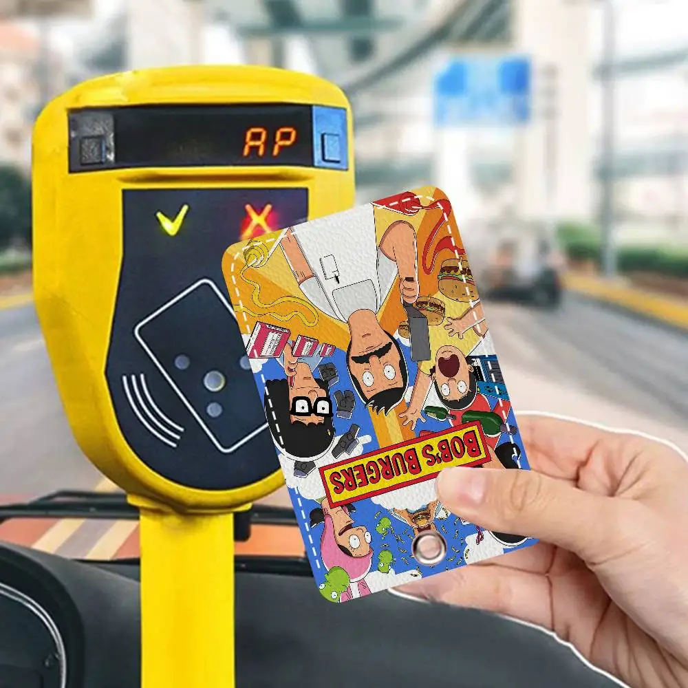Cartoon Cute B-Bob B-Burgers Keychain With Access Card Holder, Bus Pass & Meal Card ID Bank Card Protective Case For Security view 4