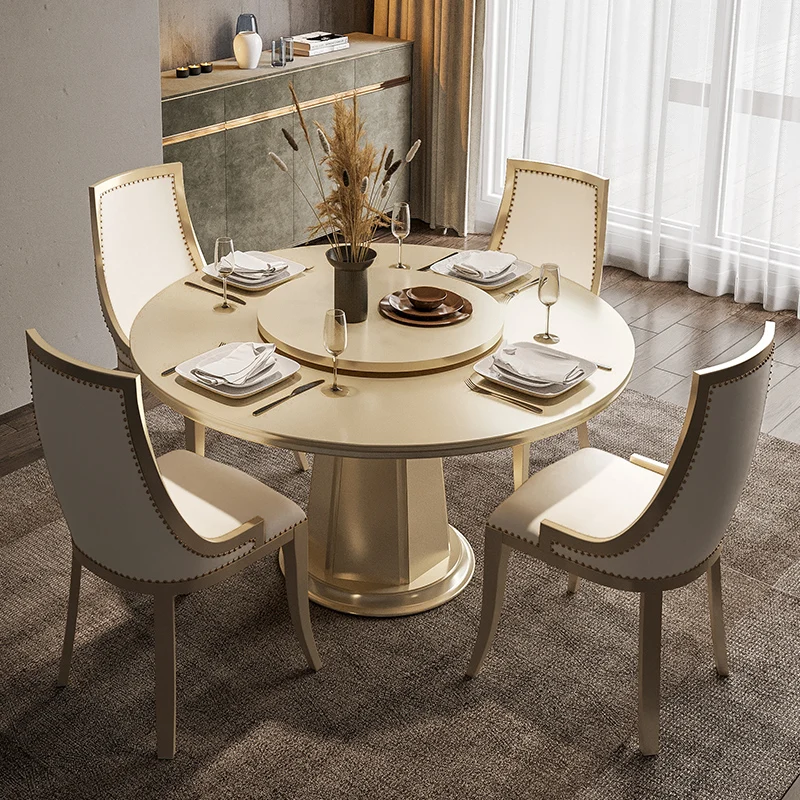 Nordic Black Dining Table Modern Luxury Gold Art Dining Table Simple Round European Mesas Y Sillas De Comedor Kitchen Furniture