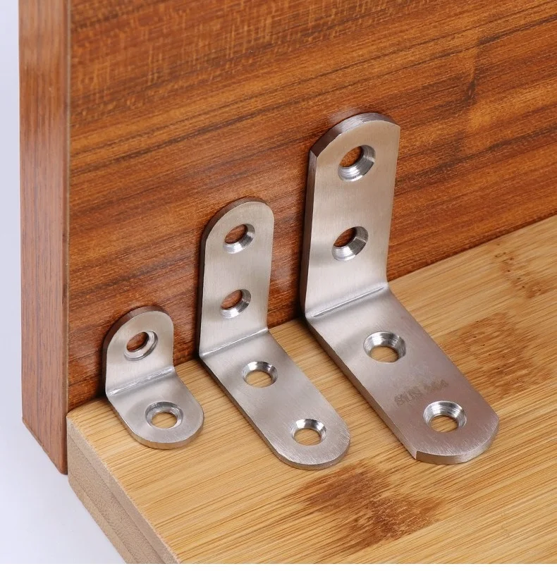 1 Stück 304 Edelstahl-Winkelhalterung, Befestigungselemente, Schutz, vierzehn Größen, Eckhalterung, Möbelbeschlag – Detail 5