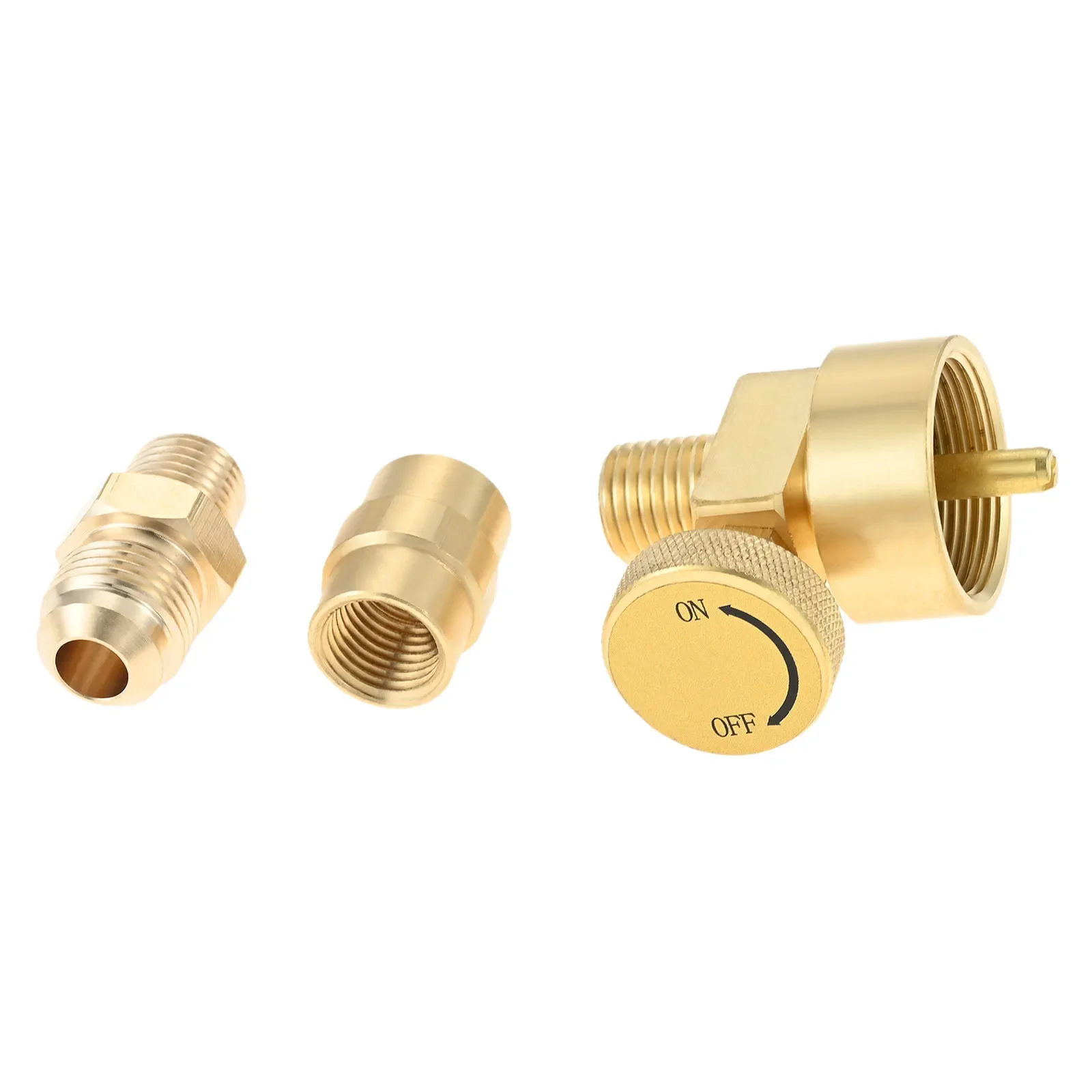 3 قطعة/المجموعة النحاس 1LB خزان البروبان عبوة محول مع 3/8 "متوهج x 1/4" NPT ذكر الأنابيب موصل و 1/4 "x 1/4" NPT مقرنة مجموعة