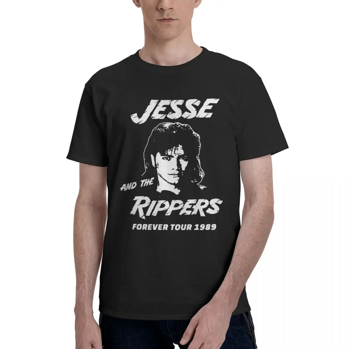 Men Fuller House Jesse And The Rippers Funny 90's T Shirt Streetwear Plus Size Cotton Custom Sleeve T-shirt