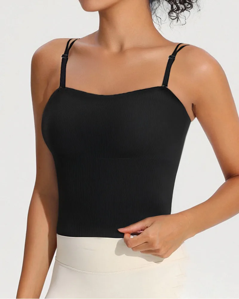 

Thin shoulder strap slim fit sexy sports vest