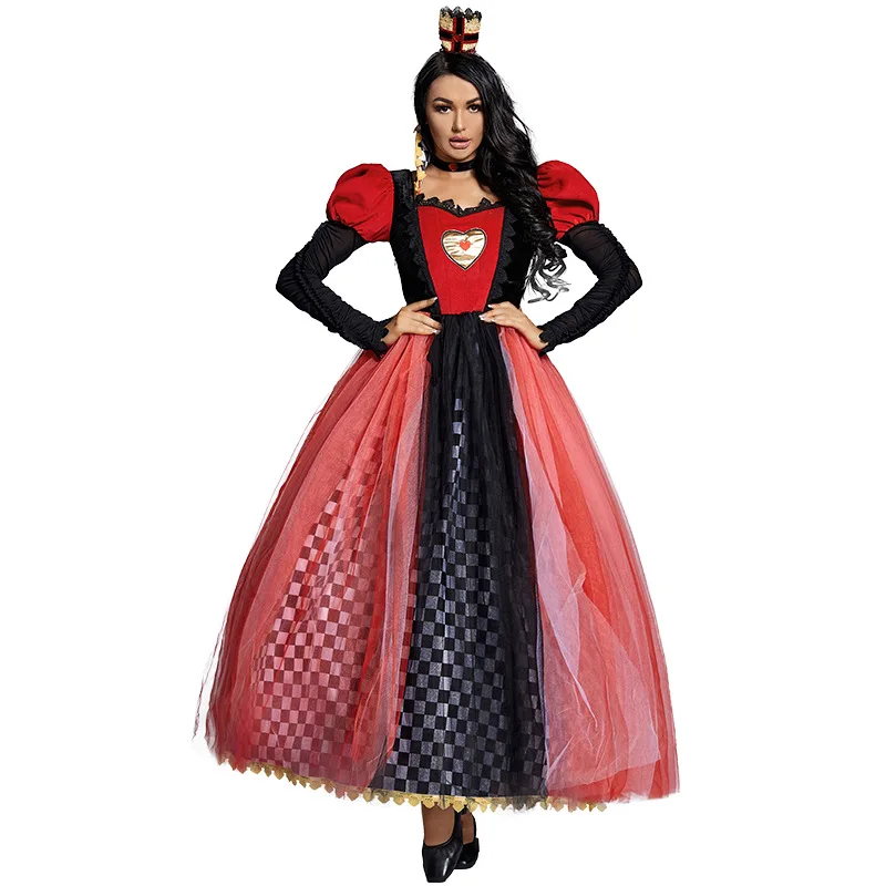 

Red Queen Of Hearts Princess Dress Cosplay Fancy Dress Delux Party Girls Halloween Carnaval Cosplay Costume