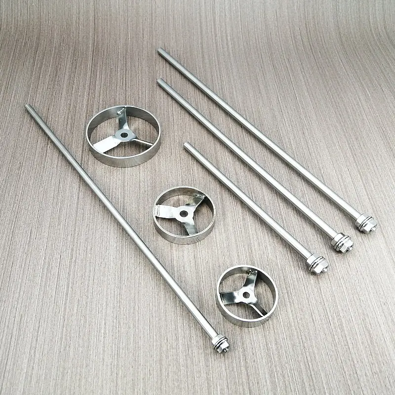 1pcs Stainless Steel OD 50mm/60mm/80mm/100mm Turbine Type Blade Round Stirrer Paddle, Laboratory Dispersing Stirring Mixing Rod