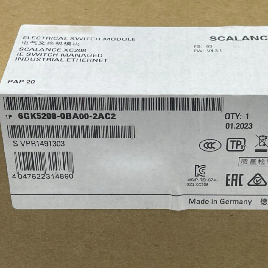 

New 6GK5208-0BA00-2AC2 SCALANCE XB208 Managed Layer 2 IE Switches 8 6GK5 208-0BA00-2AC2