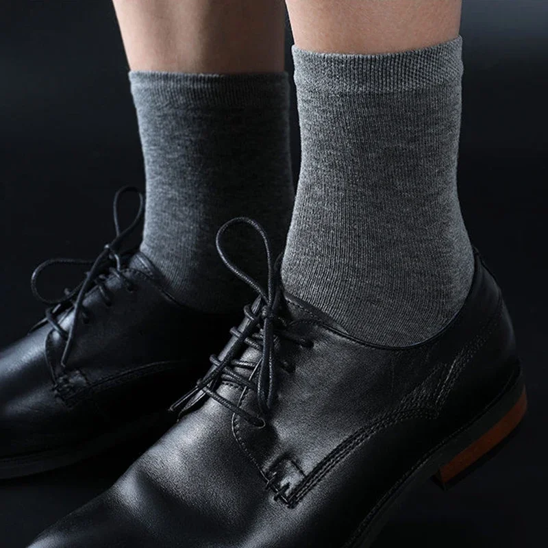 6 Paar Herrensocken aus 100 % Baumwolle, Schwarz, Weiß, Grau, Business-Männer, Röhrensocken, weich, atmungsaktiv, Frühling und Sommer, für Herrensocken in Übergröße – Detail 19
