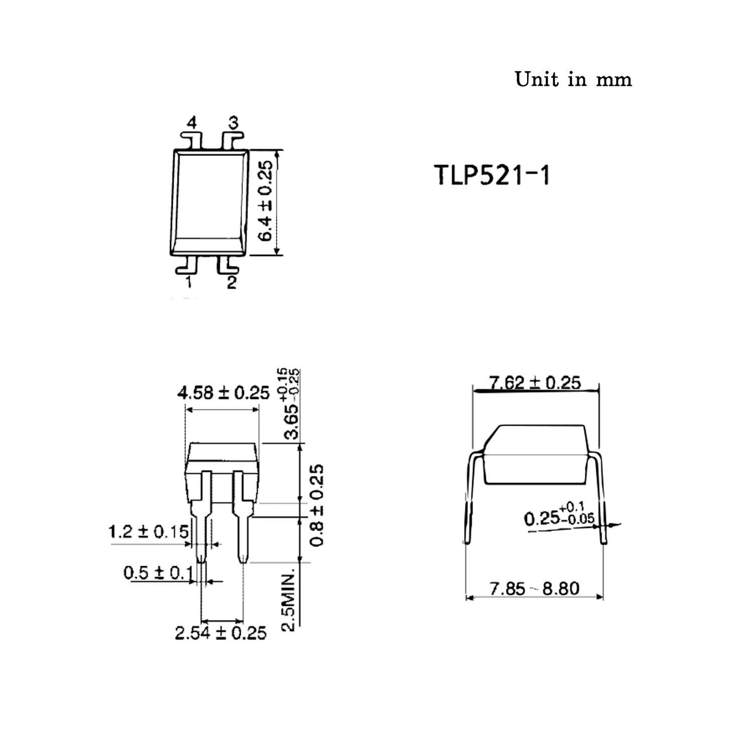50Pcs/Lot Optocoupler TLP521-1GB TLP521 P521 DIP-4 DIP New and Original IC In Stock Chanzon