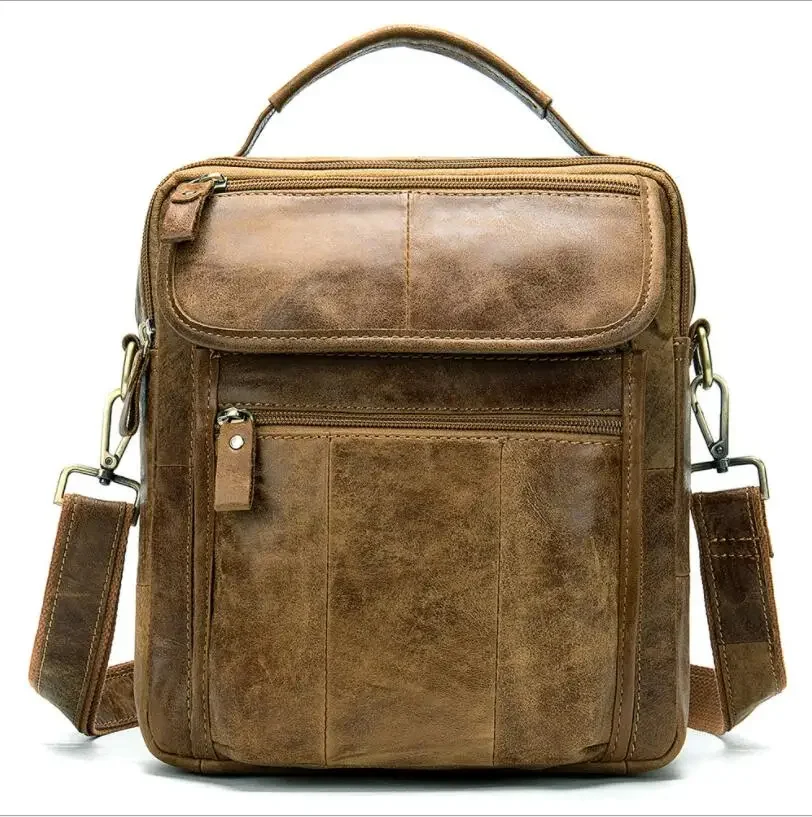 MAHEU Casual Leather Shoulder Bag Of men male cowhide crossbody bags s messenger daily outdoor hand 22cm