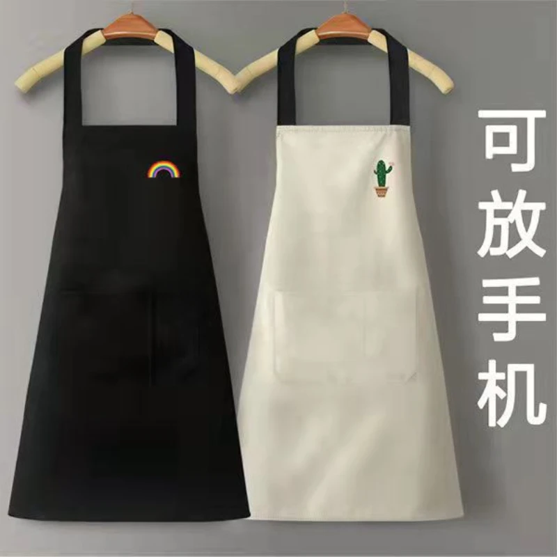 Waterproof and Oil-proof Apron Half Kitchen Meal Spot Florist Household Waist Overalls Wipe Hands Breathable Apron Kitchen