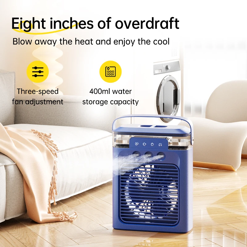 

Multifunction Fan Air Conditioner usb Convenient Electric Fan Household Adjustable Lights Humidifying Cooling Misting Fan