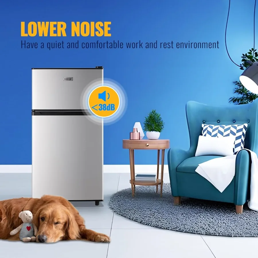 ثلاجة صغيرة مدمجة 3.5 قدم مكعب مع فريزر للمكتب أو ثلاجة صغيرة قائمة بذاتها مع 7 مستويات قابلة للتعديل