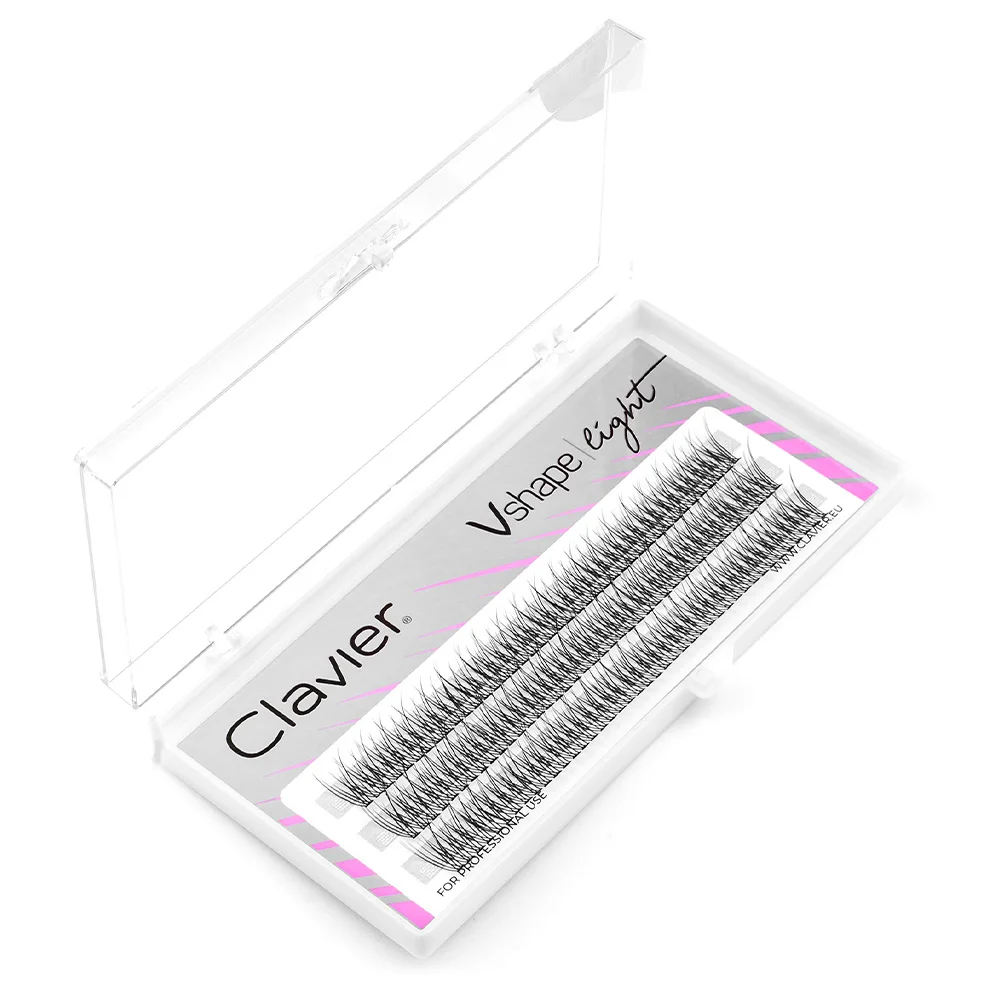Clavier V-förmige leichte Wimpern, individuelle Cluster-Faux-Cils-Erweiterungen, natürliches, stilvolles Make-up, Zilien, Schwalbenschwanz-Nerzwimpern, 0,07 °C – Detail 2