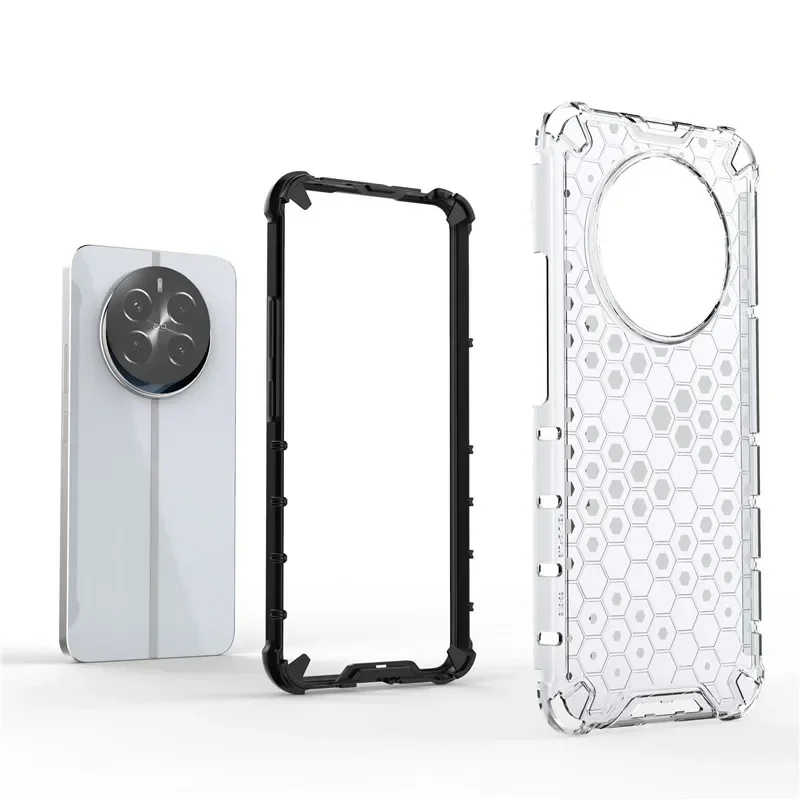 Luxury Anti-Slip Shockproof Armor PC Case, Clear Silicone Phone Cover, Realme 12 Pro Plus 10, C63, C61, NarzoN63, 4G, 5G image 5