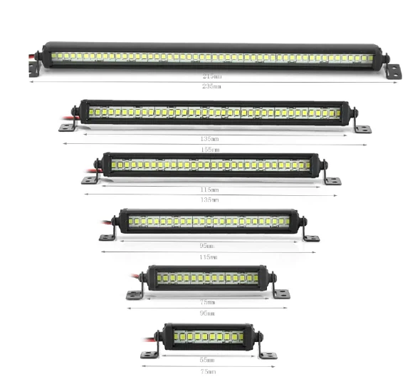 55/75/95/115/135/215mm LED Light Bar Roof Lamp Lights for Axial SCX10 90046 TRX4 Slash Rustler 1/8 1/10 RC Car Upgrade