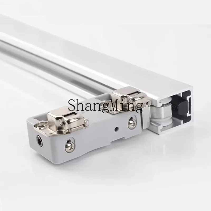 CLL metal wardrobe folding door without lower rail sliding sliding sliding door hanging rail pulley cloakroom top rail hardware