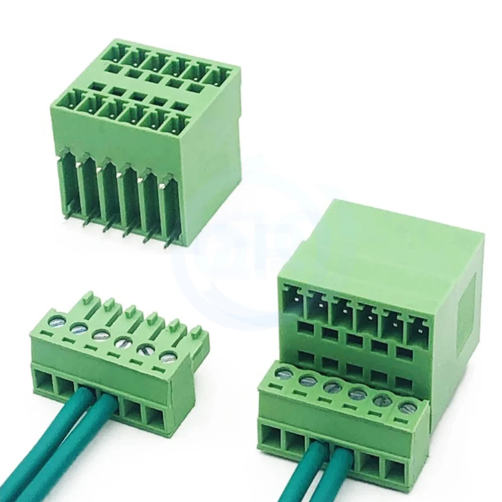(5 Sets) KF 2EDGRH 2EDGK 3.5mm Double Plug PCB Terminal 15EDGK 3.5 Double Row Bend Pin Header with Plug Set 2EDGRH/K-3.5 2-20Pin