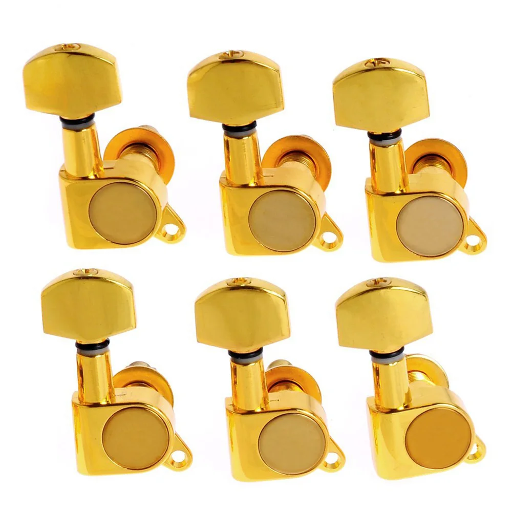 

6pcs Golden Guitar Tuning Pegs Alloy Machine Heads For Electric Acoustic Steel String Guitars Heavy Duty Sealed Gear
