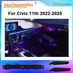 Ouchuangbo LED Ambient Light For Civic 11th 2022-2025 Environmental Lighting Atmosphere Lamp Backlight kit Dynamic Trim