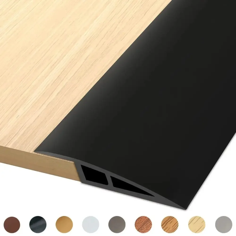 PVC Self Adhesive Floor Transition Sealing Strip Wear Resistant Cuttable Threshold Trim Carpet Laminate Flooring Edge Seam Decor