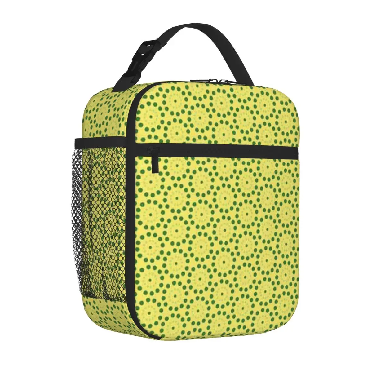 Bestselling Trendy Small Creative Inspiration Funny Dot Circle Pattern Retro Kids Lunch Bag Mini Travel Leakproof Lunch Bag