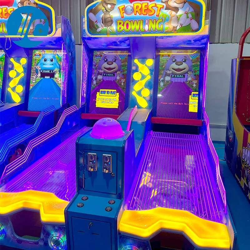 Coin Operated Rainbow Castle Shining LED Lights Double Lanes Forest Bowling Redemption Electronic Game 1 Year Warranty