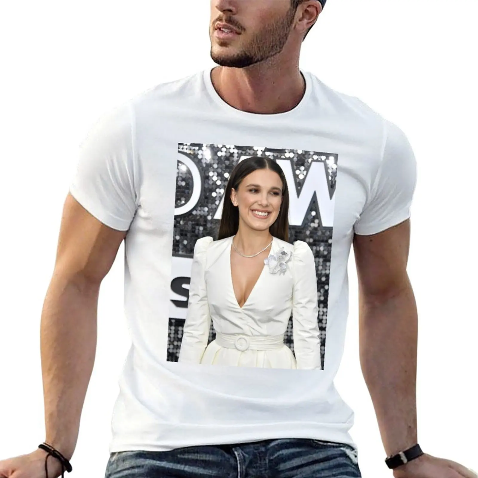 

millie bobby brown T-Shirt man t shirt graphic t shirts for man cotton funny t shirts cotton 100% T-shirt