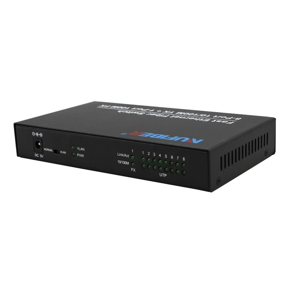 NF-T108F 10/100Mbps 8 port Ethernet Switch Fiber Optic Equipment External power adapter supply OEM Factory price