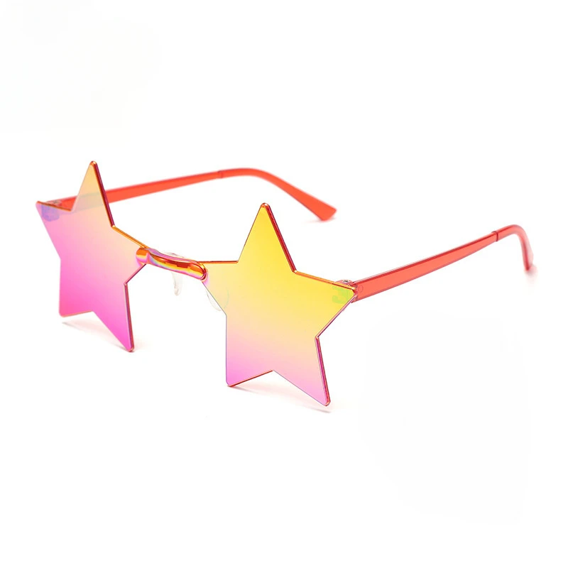 Star Shape Rimless Sunglasses Funny Pentagram Eyewear Óculos De Natal Decoração Óculos De Festa Gafas De Sol Para Hombre