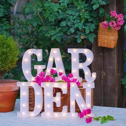 Alphabet Letter LED Light 16Cm 3D Number Battery Lamp Luminous Marquee Sign Night Light For Wedding Birthday Party Christma