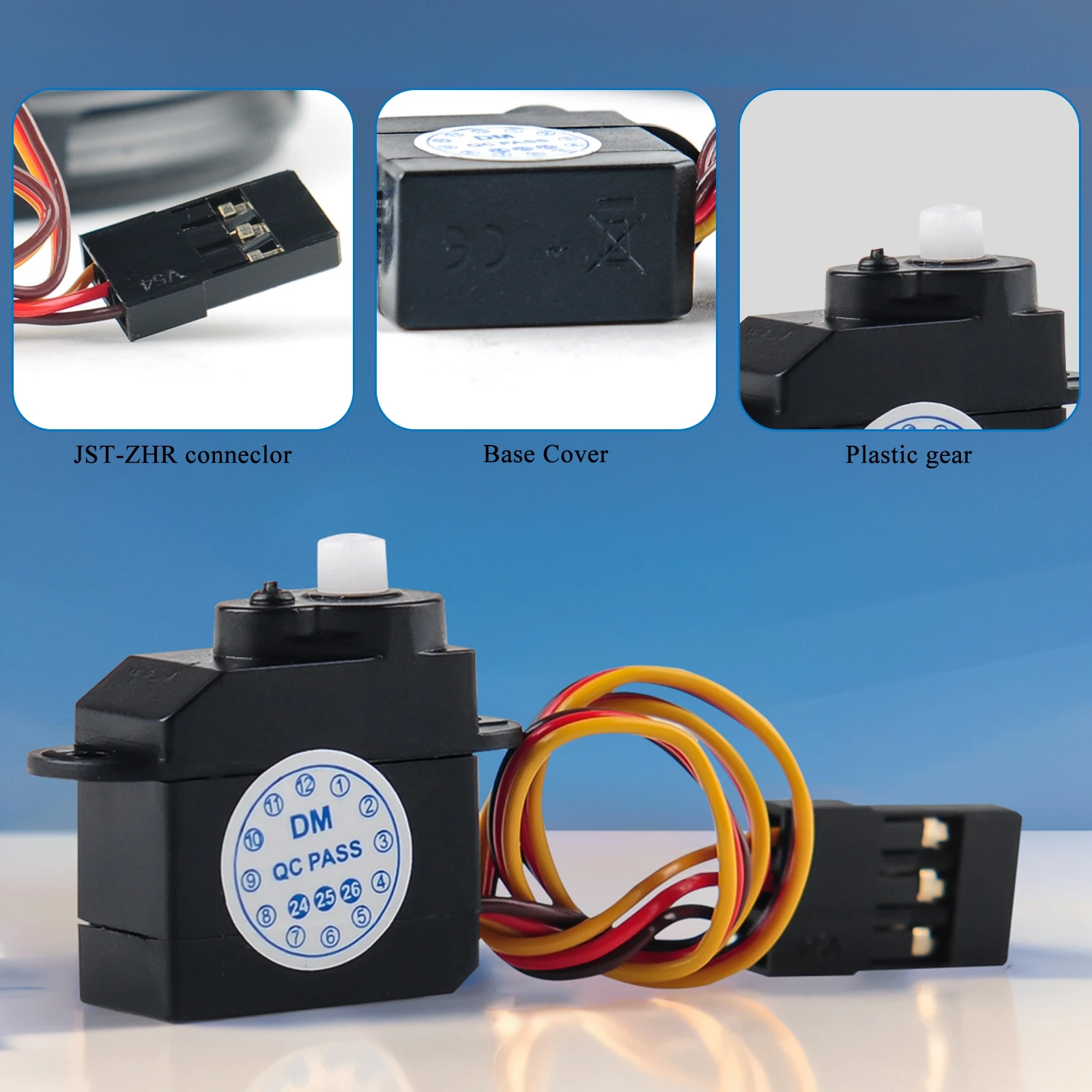 RCmall 4pcs DM-S0020 2.1g Micro Servo 2g with JR Connector 4.8V-6V Digital Servo for RC Airplane Model Accessories