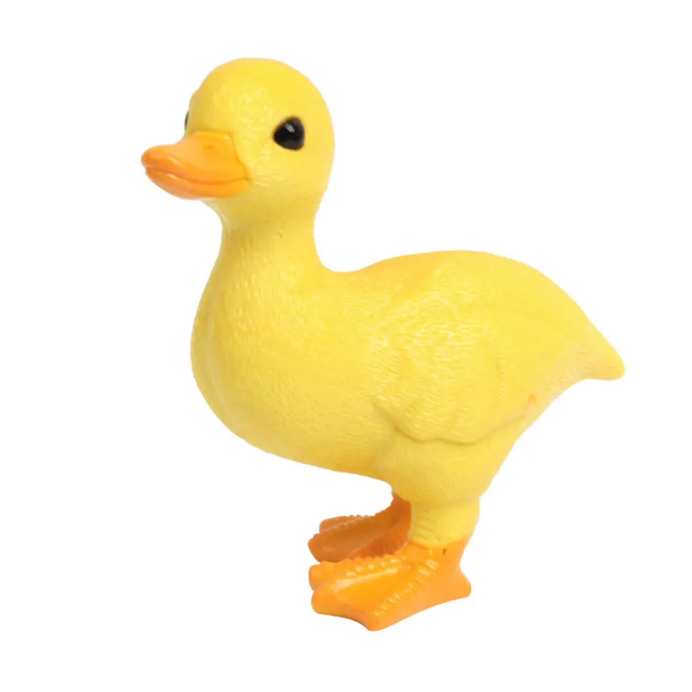 Realistic Yellow Duck Ornament - Lifelike Plastic Animal Decoration for Desktop, Education & Cognitive Play