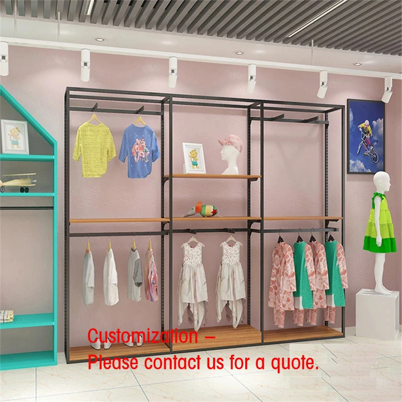 custom.Design Customized Children's Clothing & Milk Powder Display Cabinet with Baking Paint Wood & Metal Construct