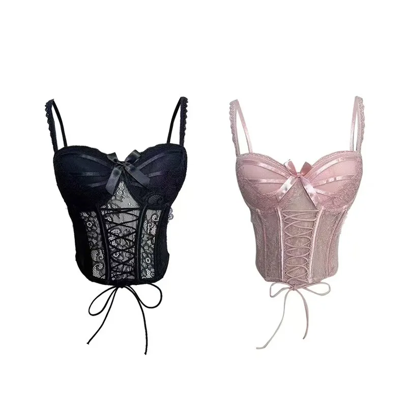 

Сексуальная кружевная майка Fishbone Corest, жилет с перекрестной завязкой, модное нижнее белье, бюстгальтеры