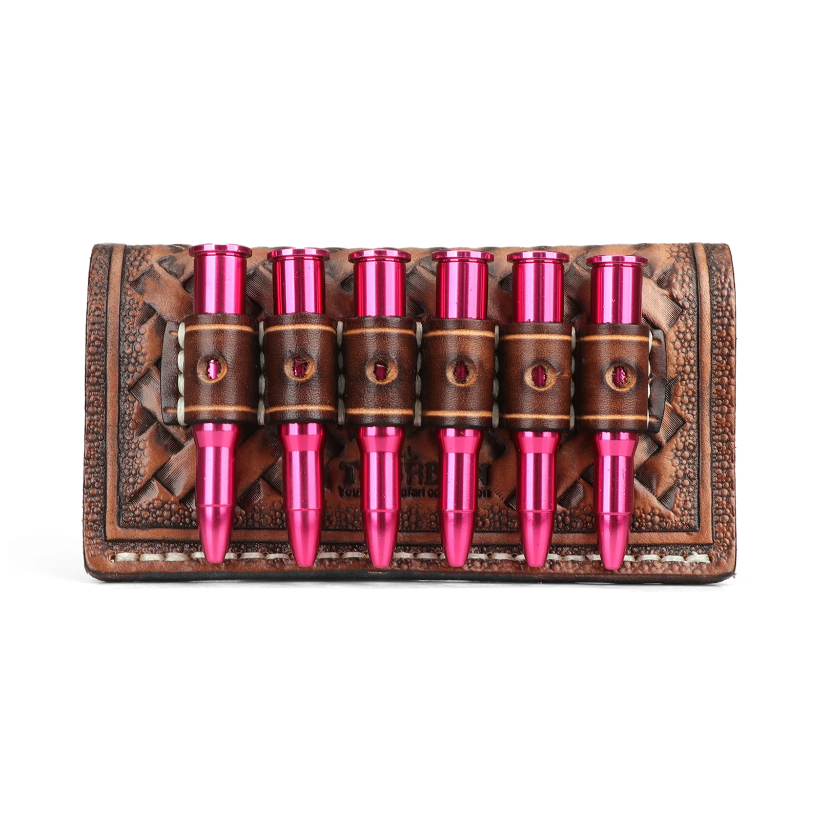 Tourbon Hunting Leather Rifle Shell Cilp Belt Ammo Holder 6 Rounds Shot Bullet Cartridge Carrier with Belt Loop Shooting