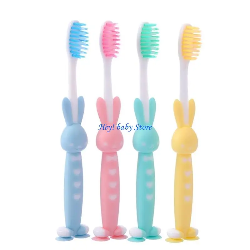 Q1FE 4pcs simpatico colore delle caramelle a colori spazzolini per bambini per i denti per setoli morbidi denti Bruolina per