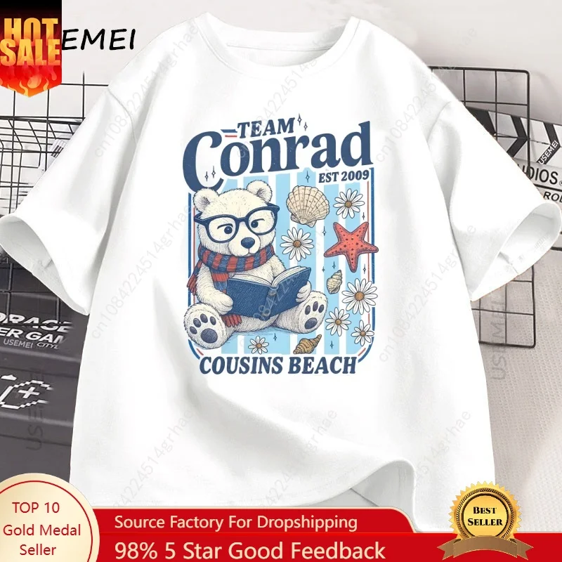 

Team Conrad Junior Mint Bear T Shirt Summer Beach Tee Men Women Loose Cotton Short Sleeve T-shirt Crewneck Tshirt Breathable