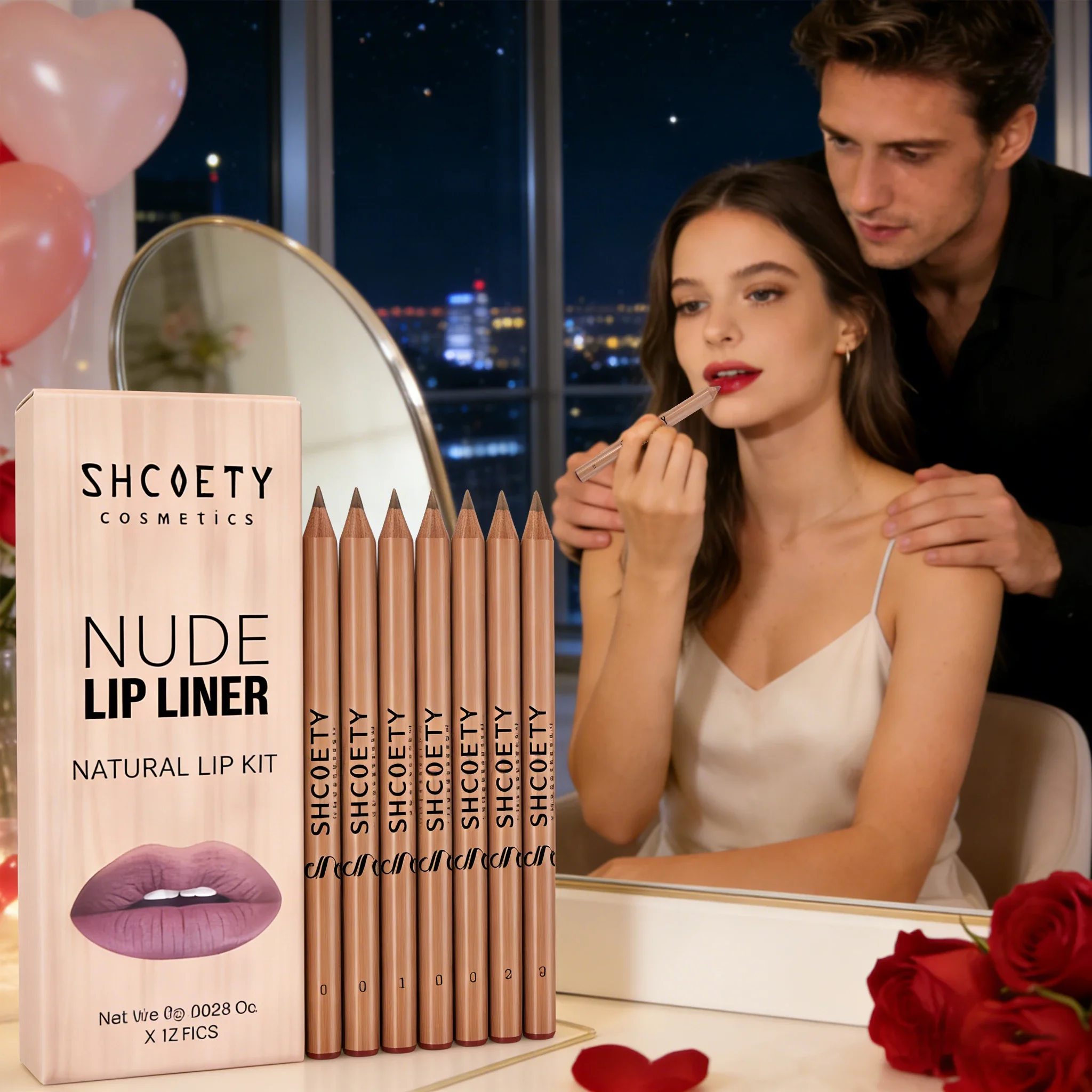 Ensemble de crayons à lèvres nus pour femmes, 12 pièces, longue durée, imperméable, marron, repulpant, maquillage parfait, cadeau de saint valentin
