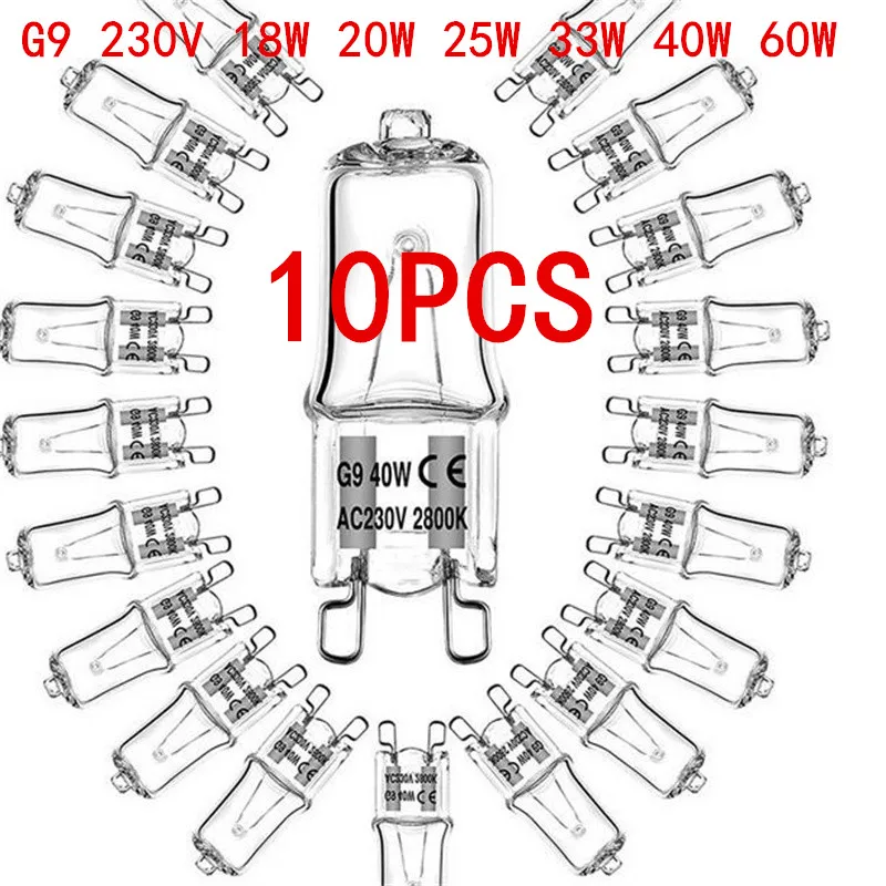 

Eco Halogen Light Bulbs G9 Capsule LED Lamp 18W-60W 230V with Inserted Beads Crystal Lamp Halogen Bulb Pack of 1/2/5/10