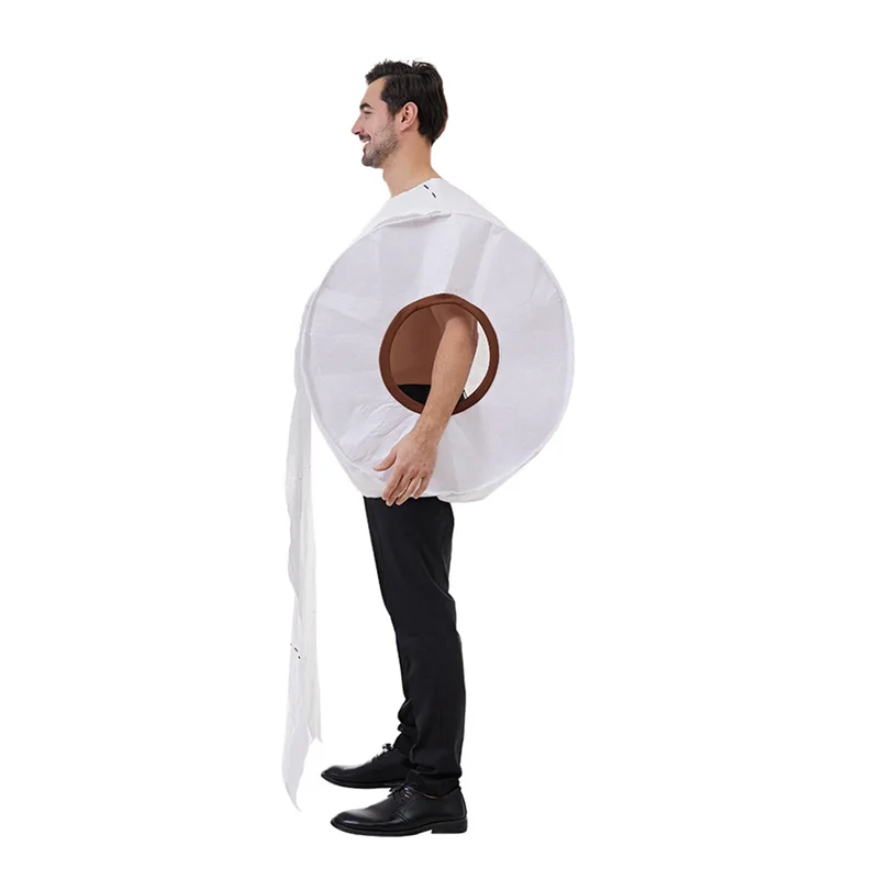 Giant Toilet Paper Roll Adult Costume Hilarious Costume for Men & Women Big Roll Of Toilet Tissue Costume One Size