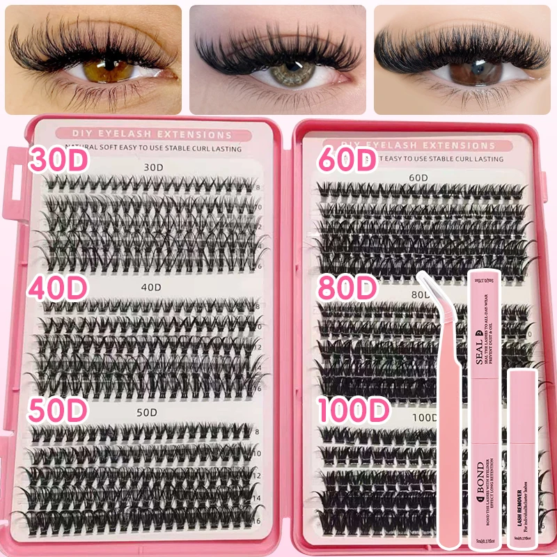 DIY Manga Spiky Cluster Wimpernverlängerungen, Natürliche Mega-Volumen Einzelne Vorgeschnittene Segmentierte Wimpern für Augen-Make-up zu Hause – Detail 9