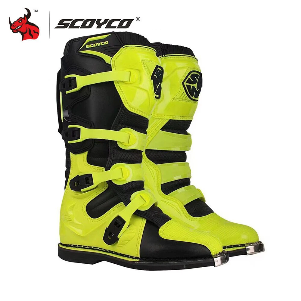 SCOYCO Outdoor Riding Motorcycle Boots Anti-drop Motocross Boots  Motorcycle Riding Safety Protective Boots Bicycle Shoes