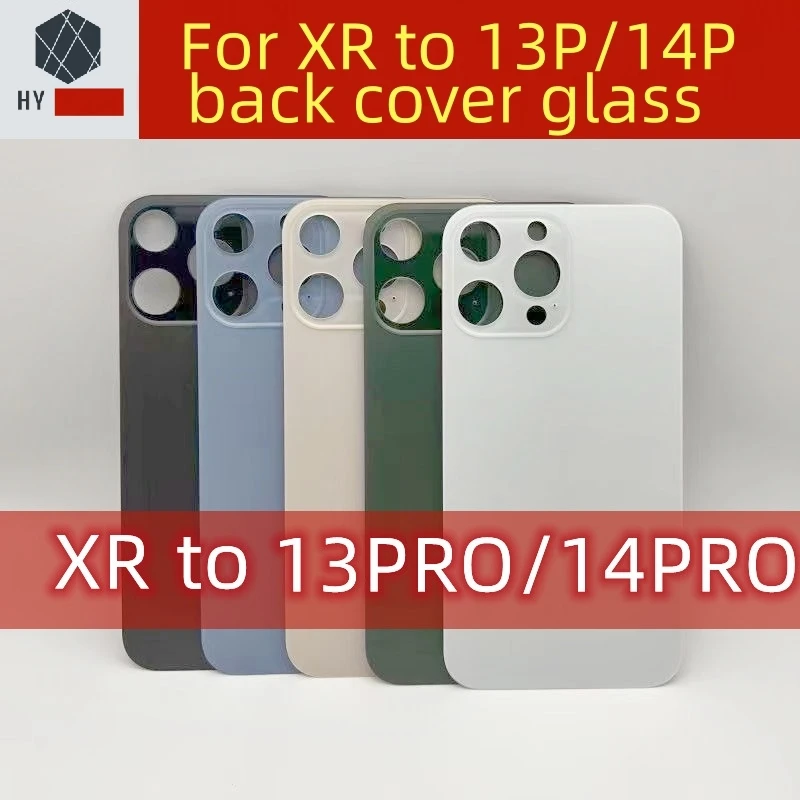 Diy for iPhone XR Retrofit 13 Pro back cover Glass Big Hole Camera Back Glass for XR to 14 Pro Replacement Part XR DIY 13Pro