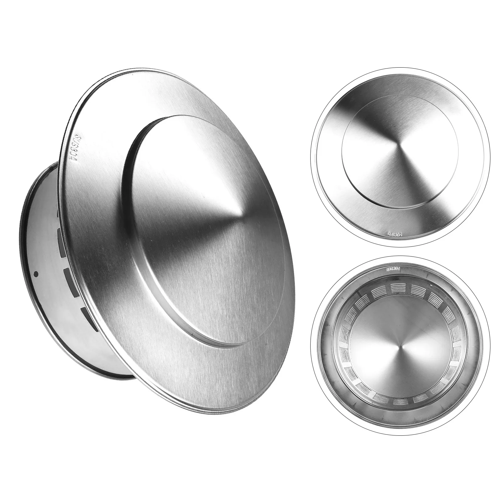 1 X Chimney Cap Stainles Steel Air Extraction Hoods Chimney Cap Exhaust Hood Exterior Wall Fresh Air Brand New