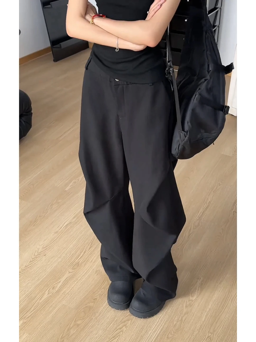 

Cleanfit Bla Pleated Men's Straight Leg Pants American Sle Casual Trousers Spring Autumn Winter Seasonal Wear Daily Commute