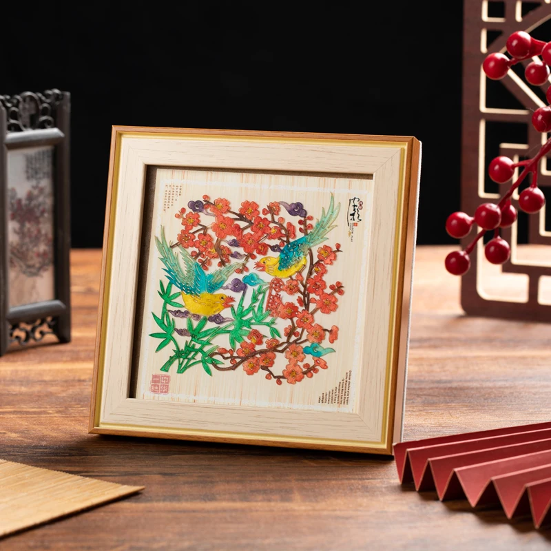 

Уникальный сувенир из провинции Аньси: декоративная картина с фигурками для туристов, подарок для иностранцев