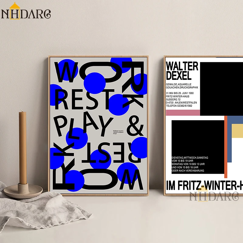 

Canvas Print Painting Poster Blue Black Abstract Words Quote Modern Fashion Nordic Wall Pictures Art Dormitory Studio Home Decor