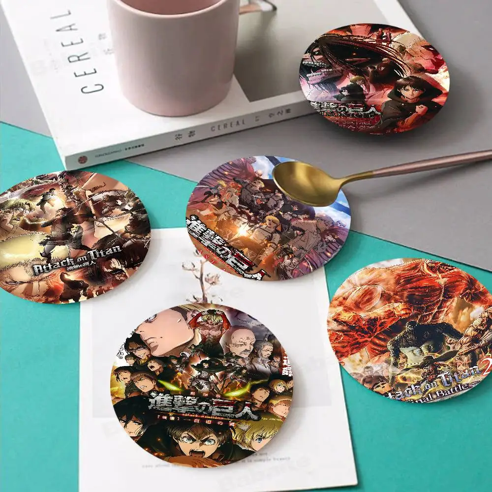 Anime A-Attack On Titans Themed Wooden Coaster Non-Slip Heat-Resistant Fun Dining Table Decoration Cafe Restaurant Gifts